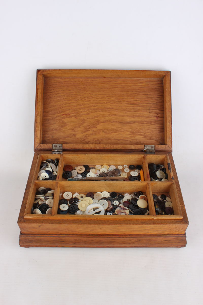 Antikes Holz Nähkästchen mit Inhalt | eBay