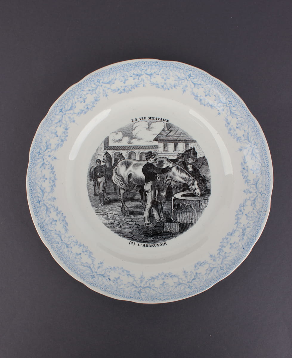 Sarreguemines & Digoin -La Vie Militaire - Keramik Teller um 1890